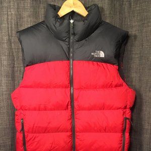 The North Face, Red and Black Puffer Vest, Men's Medium